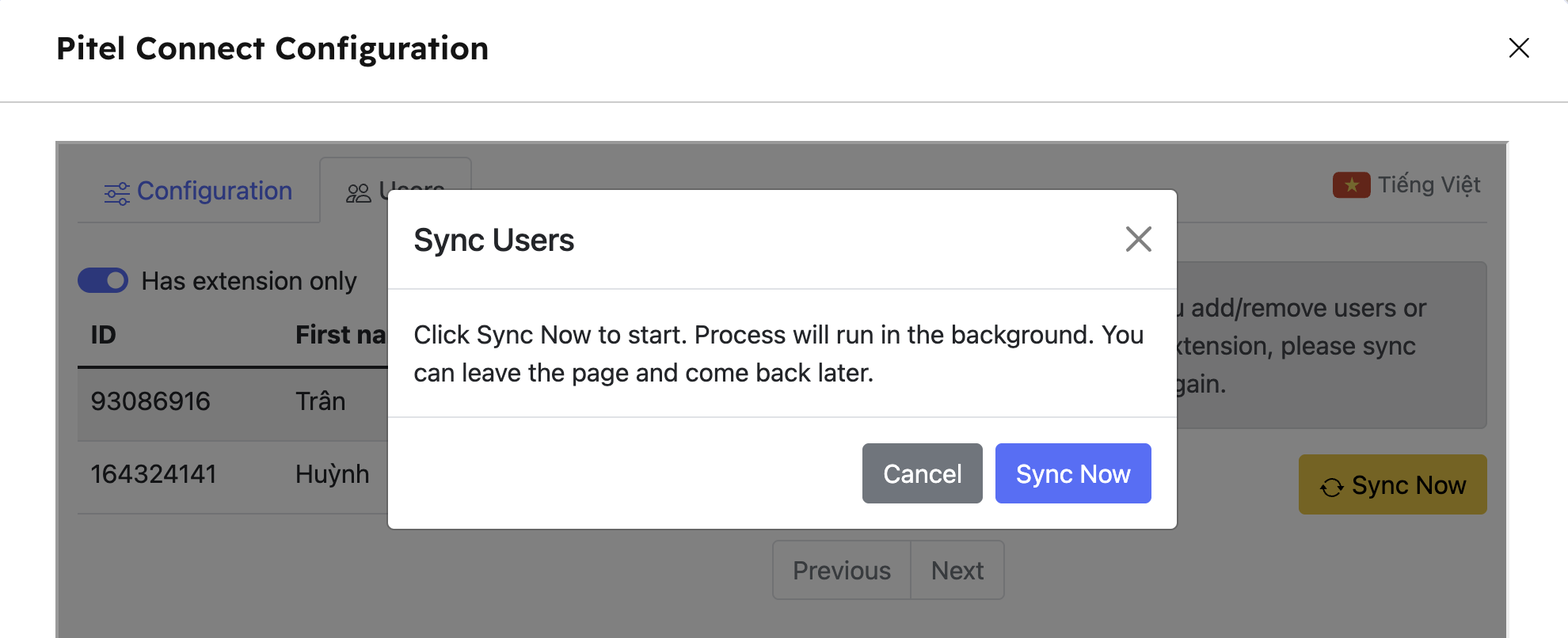 Sync Now