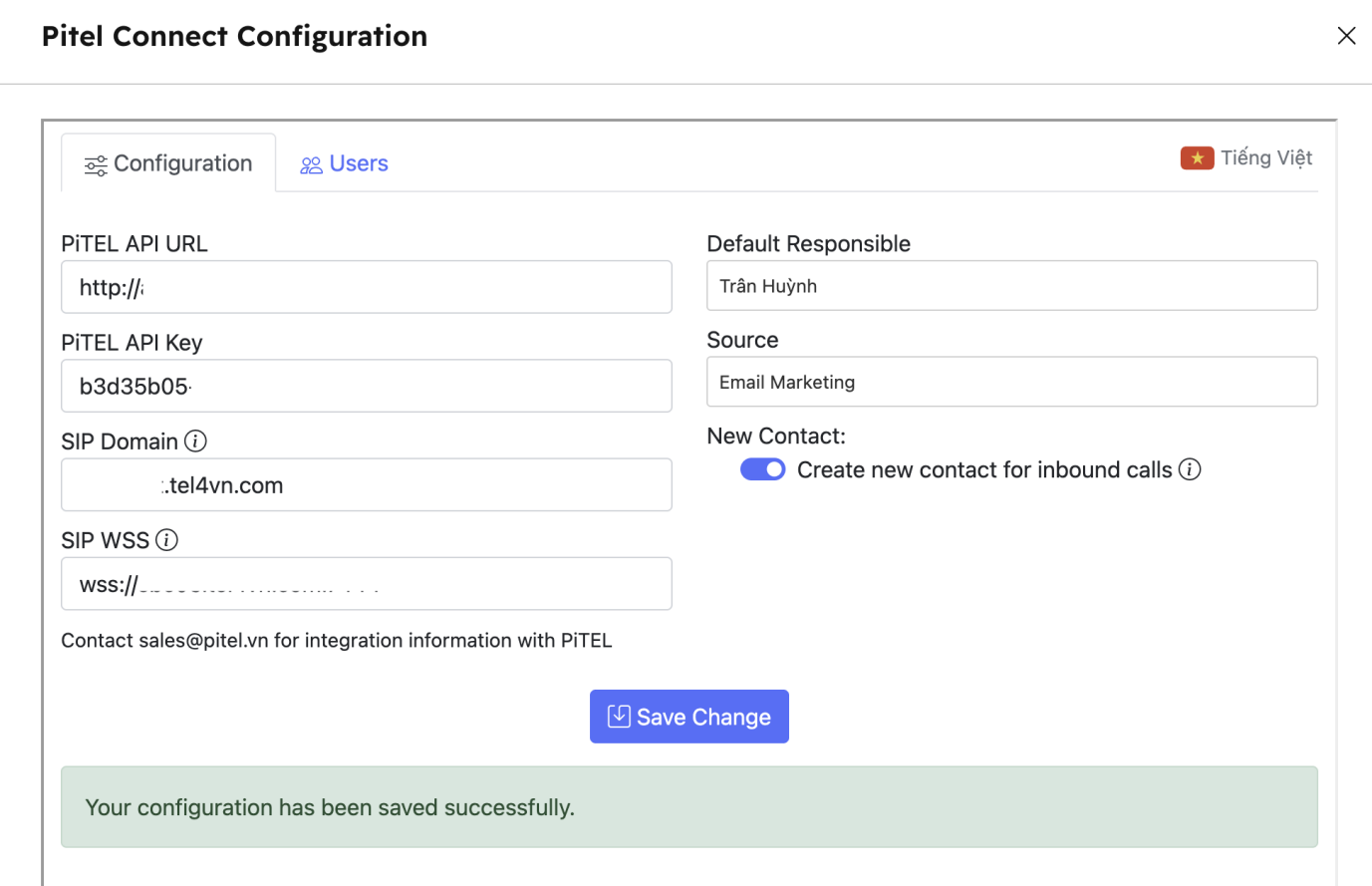 Configuration Tab