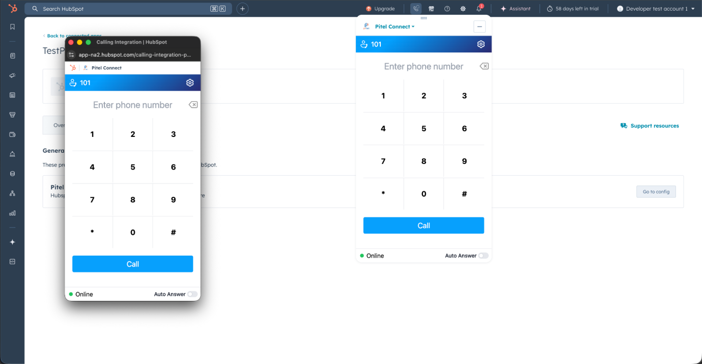 Open Calling Window Option